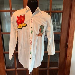 Vintage 1990’s  India Ink Handpainted cowboy shirt